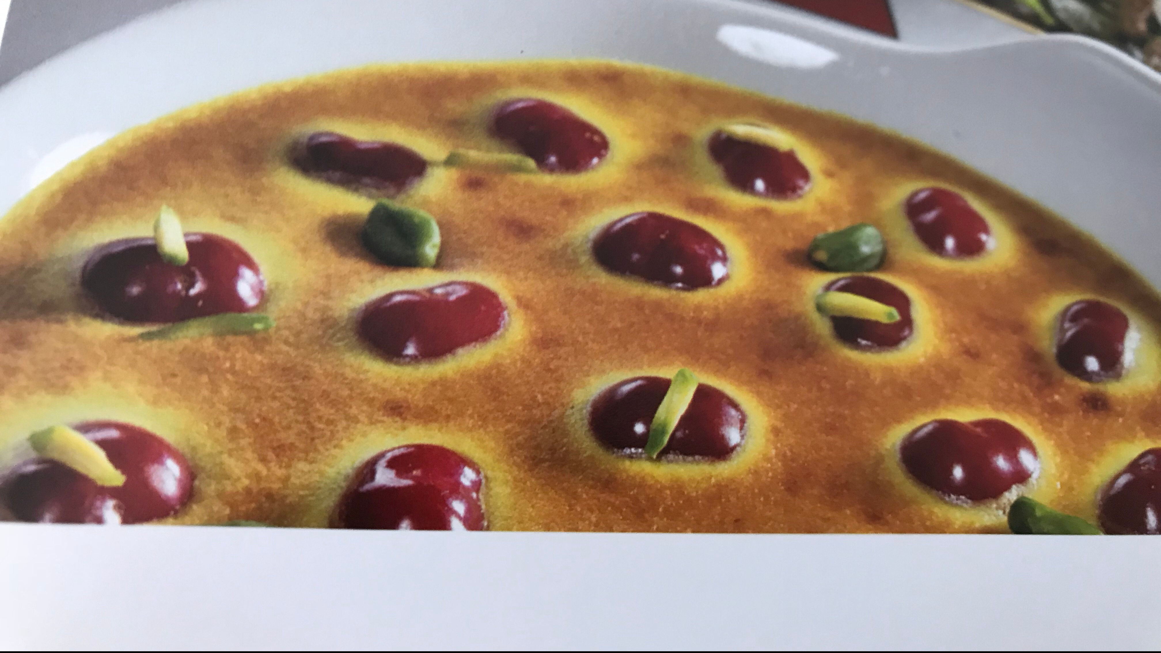 Flan gratiné de cerises noires